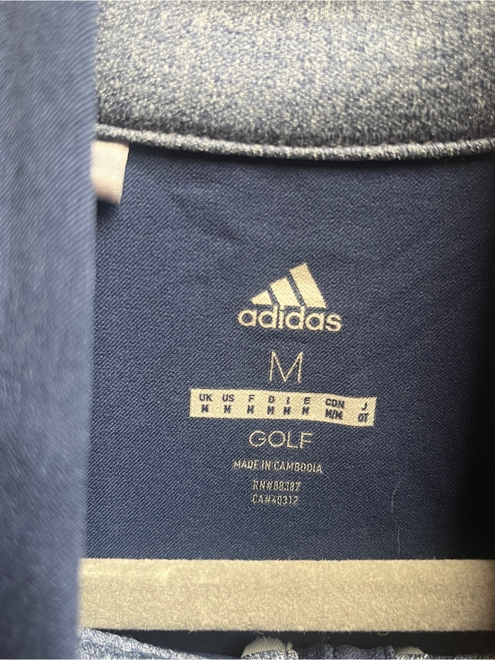 Adidas Golf Men's Medium Navy & Heather Gray Full-Zip Active Jacket - Picture 7 of 9